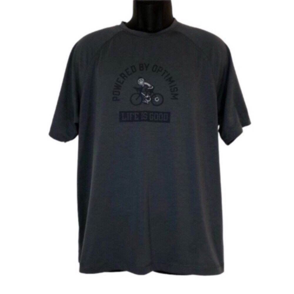 Life is Good short sleeve Tshirt Men’s Sz Large Powered by Optimism Great Cond